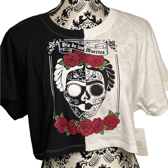 La Luna Tops - Dia De Los Muertos Crop Top